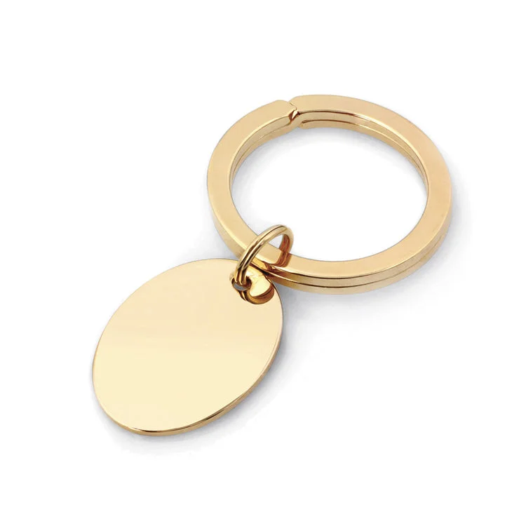 Ladies rings thai glow -Gold Finish Polished Oval Key Ring