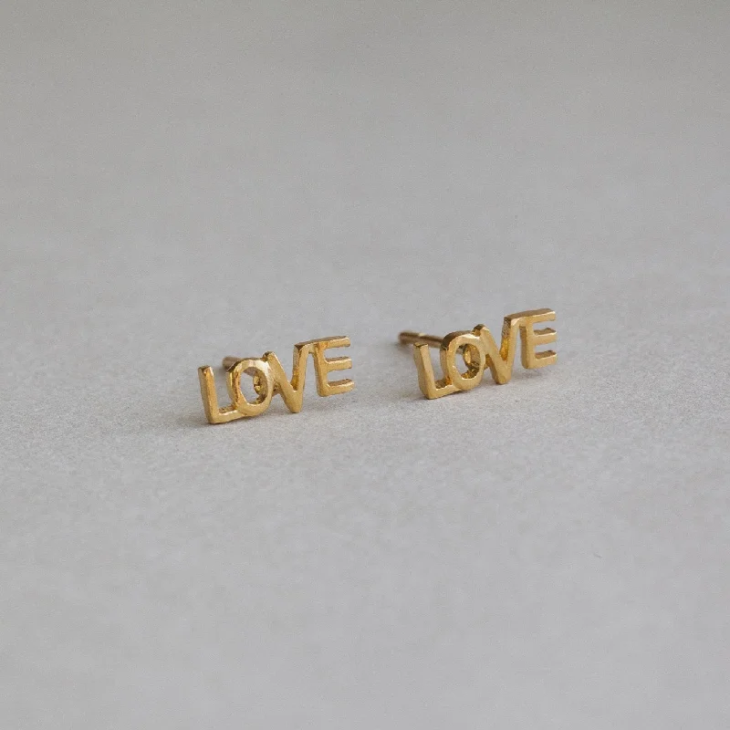 ladies earrings valentine-Love Stud Earrings