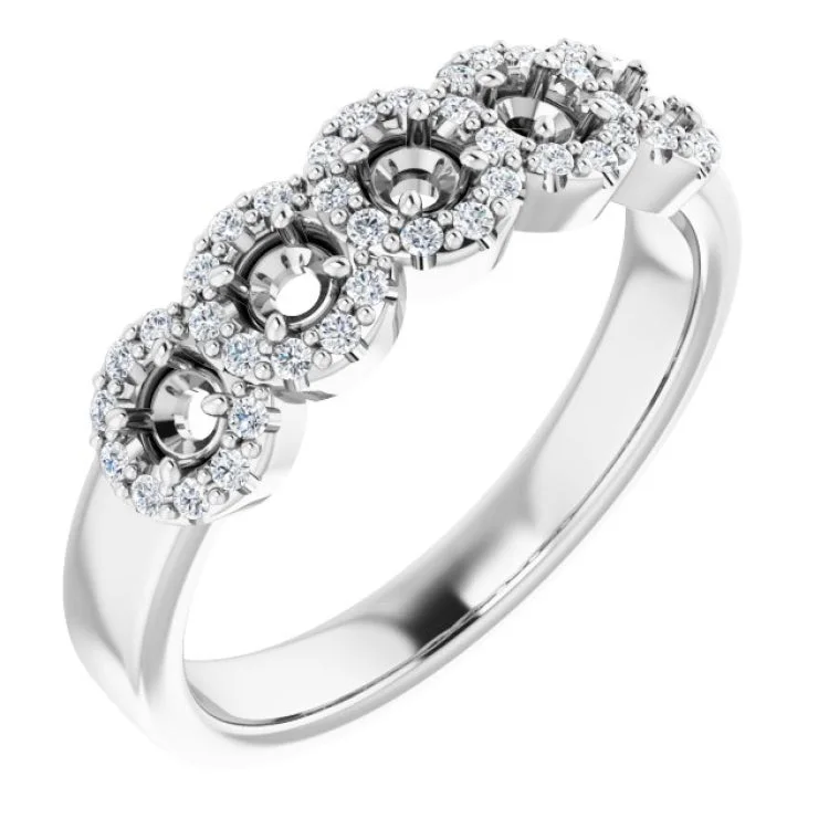 Ladies rings star shine -14K White 5/8 CTW Natural Diamond Anniversary Ring