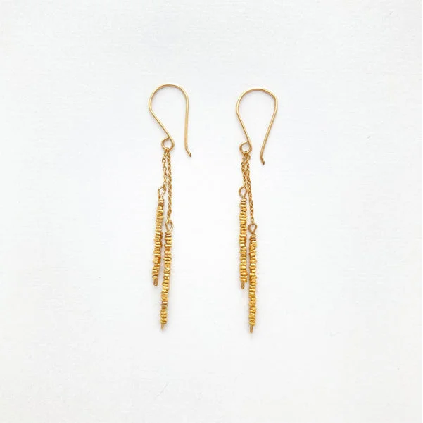 ladies earrings teardrop-EGV2 Gold vermeil bead earring