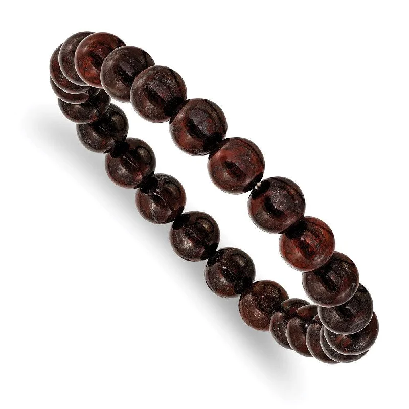 Ladies bracelets prime radiance -Red Agate Beaded Stretch Bracelet