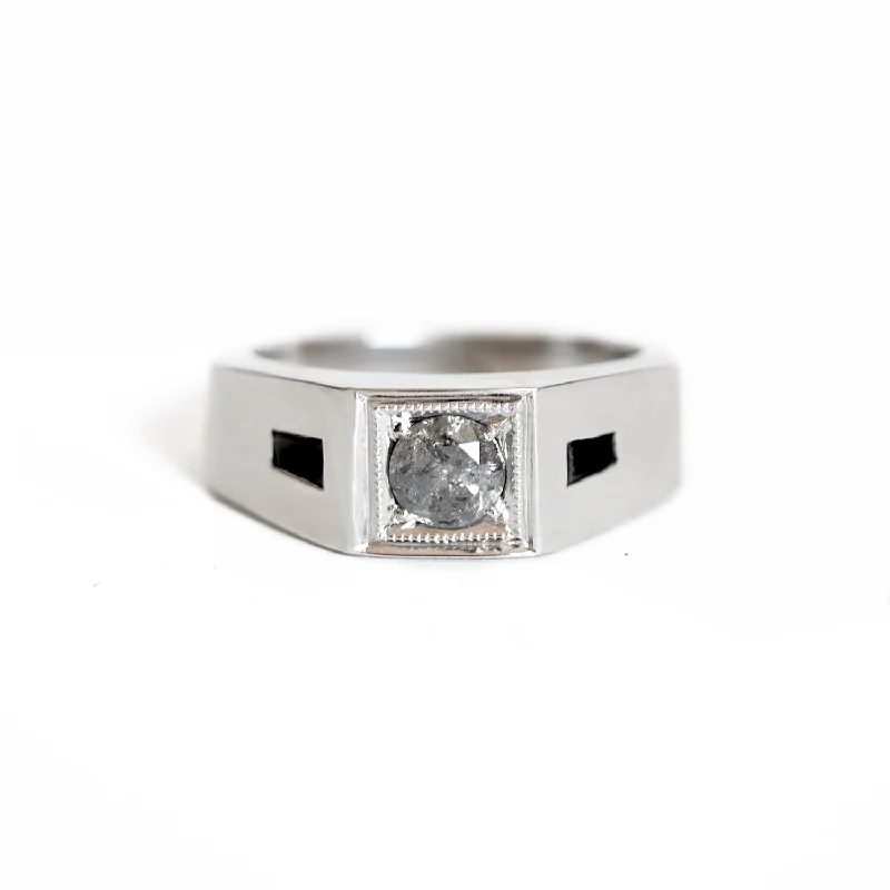 ladies engagement rings party-Deco Salt and Pepper Diamond Men's Engagement Ring