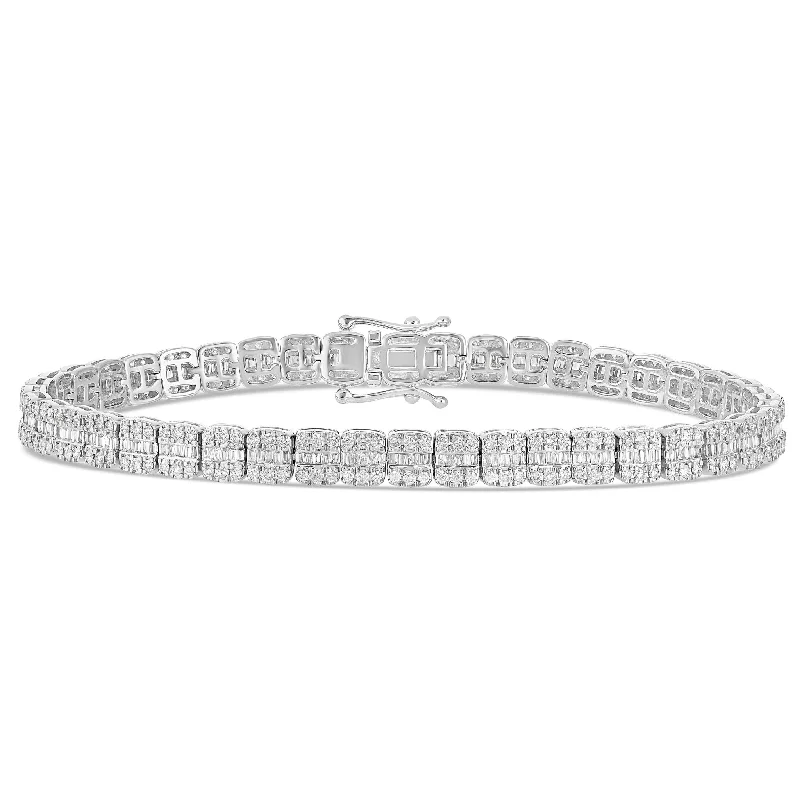 Ladies bracelets wild radiance -10K White Gold 12.27ct Baguette Diamond Bracelet