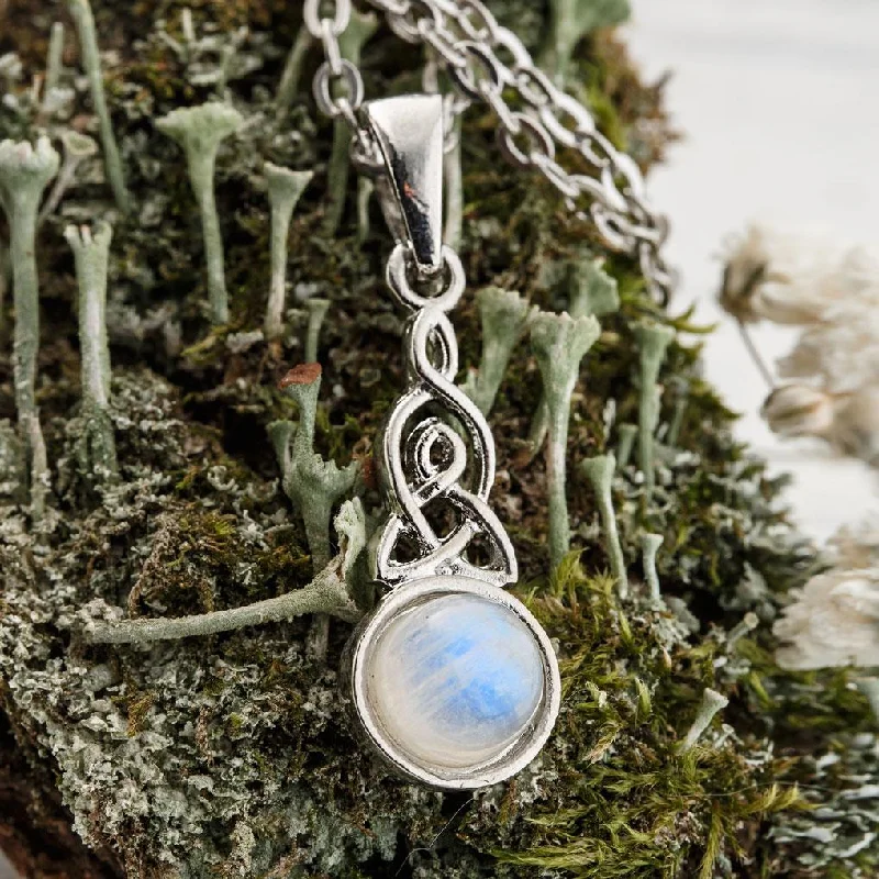 ladies necklaces gothic-Celtic Knot Moonstone Necklace