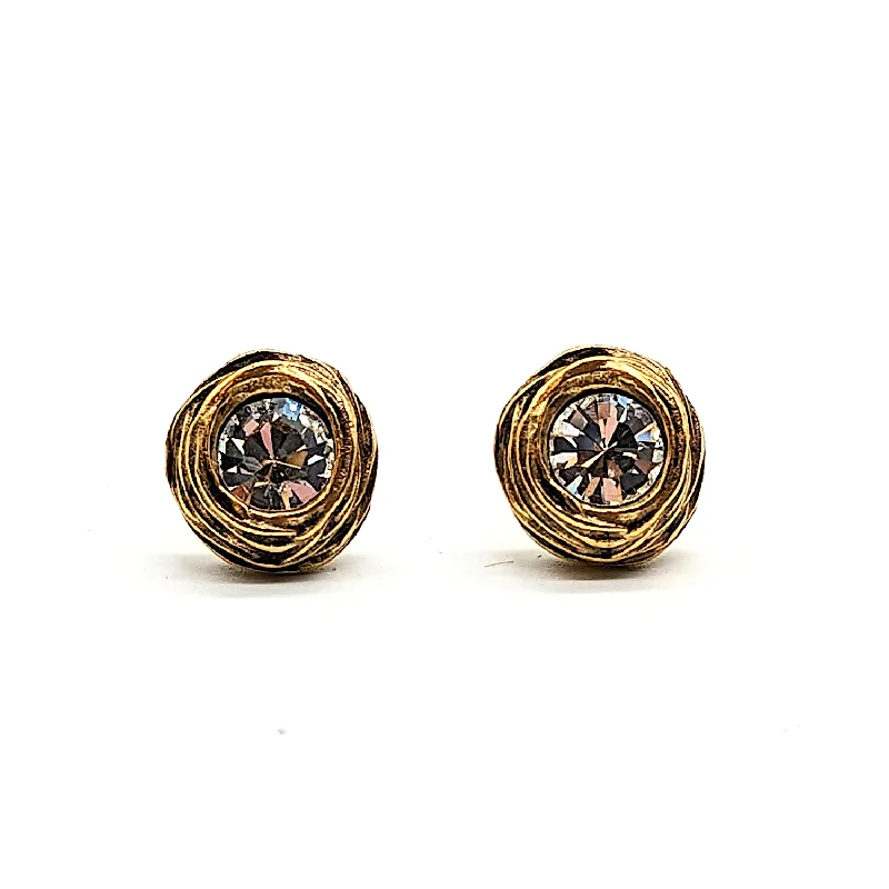 ladies earrings nickel free-Nest Earrings - Gold