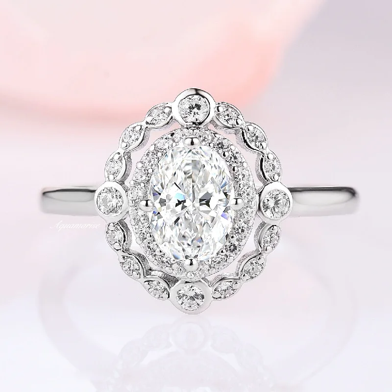 ladies engagement rings rare-Valentina Engagement Ring- 10K/14K/18K White Gold