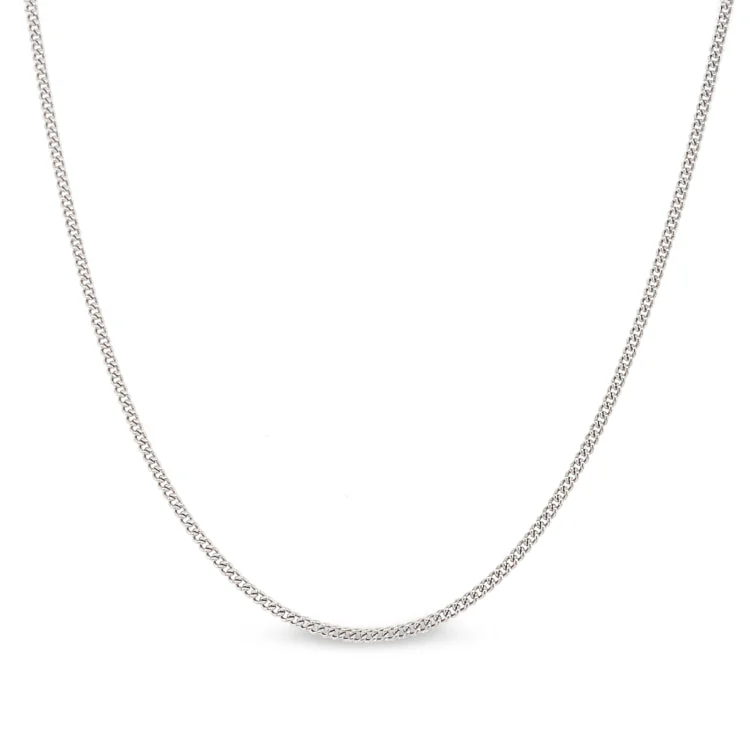 Ladies rings moissanite shine -20" Platinum Finish Sterling Silver 1mm Curb Chain with End Caps and Spring Ring