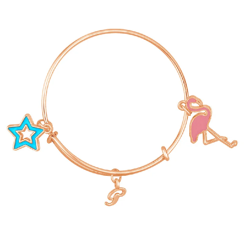 Ladies bracelets stark radiance -Mahi P Letter Star & Swarn Shaped Rose Gold Plated Enamel Work Charms Kids Bracelets for Kids (BRK1100981Z)