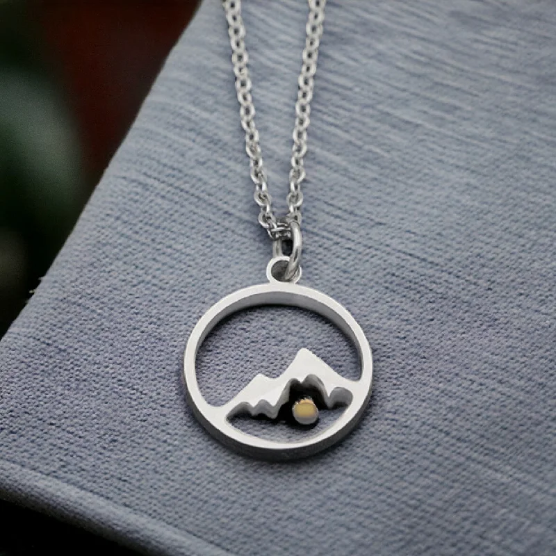 ladies necklaces birthstone-Stainless Steel Faith Can Move Mountains Necklace with Real Tiny Mustard Seed