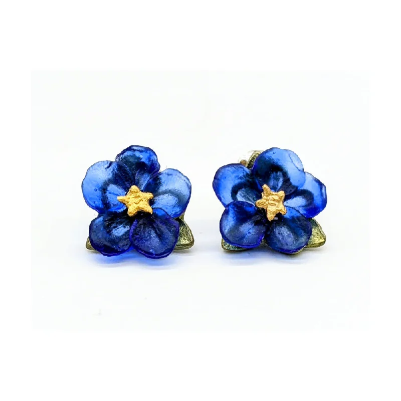 ladies earrings halo-Blue Violet Post Earrings