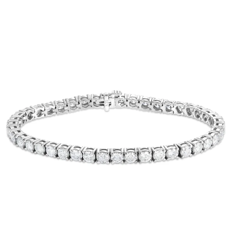 Ladies bracelets ocean radiance -14K White Gold 7.03ct 3.6mm Diamond Tennis Bracelet