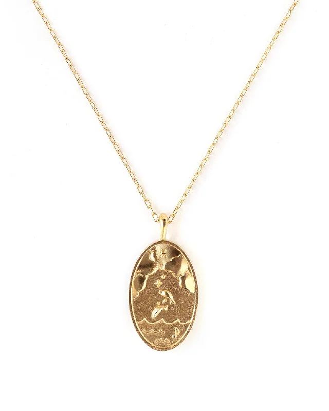 ladies necklaces top-Pisces Gold Zodiac Necklace