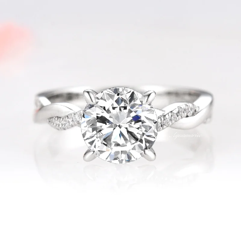 ladies engagement rings shimmering-Sophia Moissanite Engagement Ring- 14K White Gold