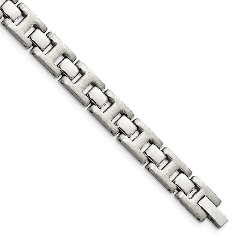 Ladies bracelets singular shine -Stainless Steel Brushed and Polished 8.5in Bracelet