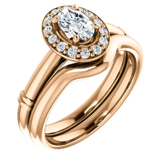 ladies engagement rings expensive-14K Rose 6mm Oval Engagement Ring 122177:554:PMB