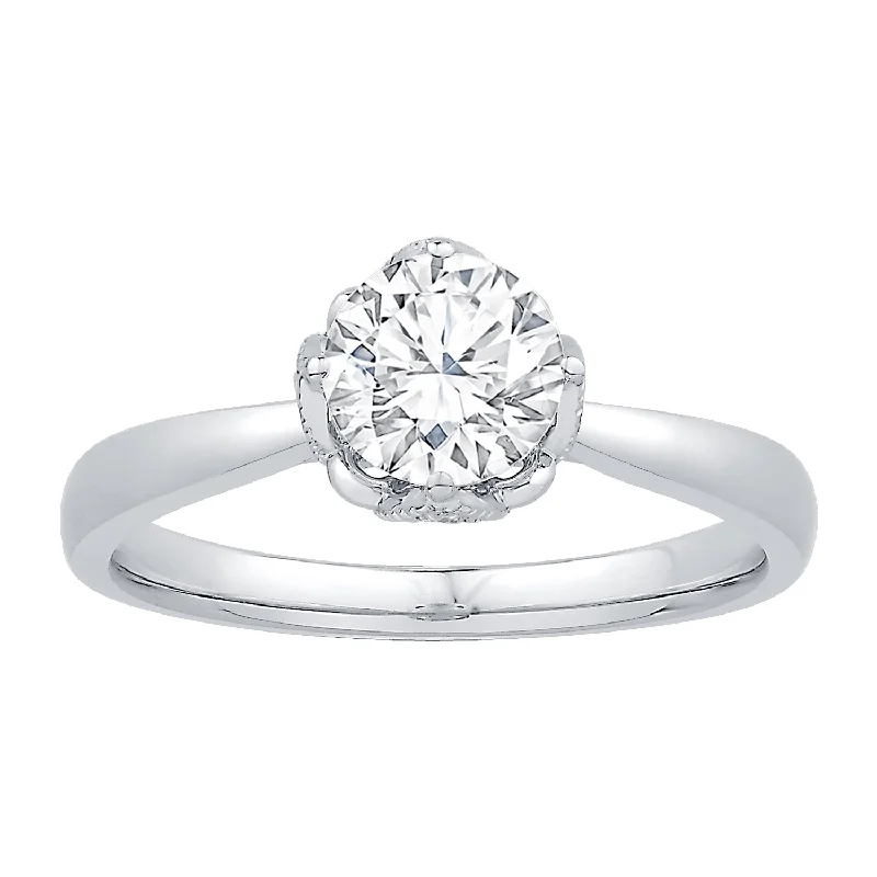 ladies engagement rings durable design-14K White Gold Diamond Engagement Ring (1 1/0ctw)