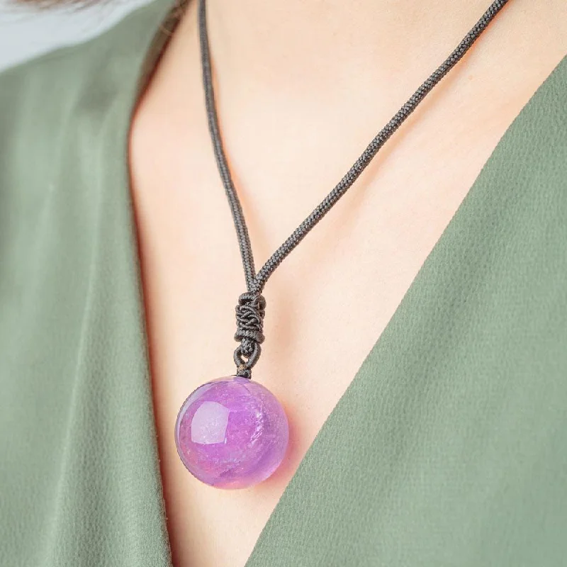 ladies necklaces thick-Natural Amethyst Necklace