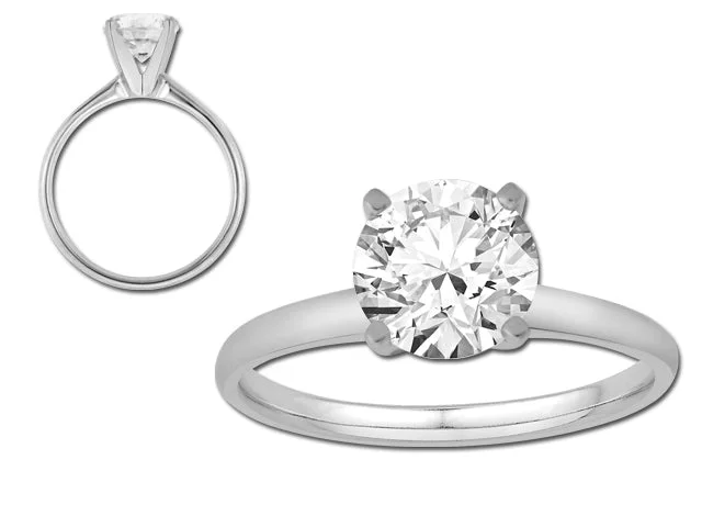 ladies engagement rings special occasion-14K White Gold Diamond Solitaire Engagement Ring