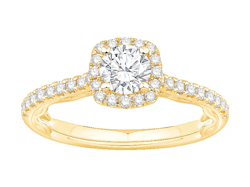 ladies engagement rings heart shaped-14K Yellow Gold Diamond Engagement Ring (1.13ctw)