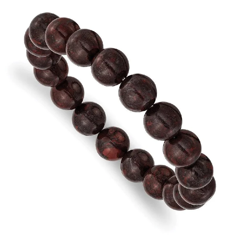 Ladies bracelets lush radiance -Black and Red Agate Beaded Stretch Bracelet