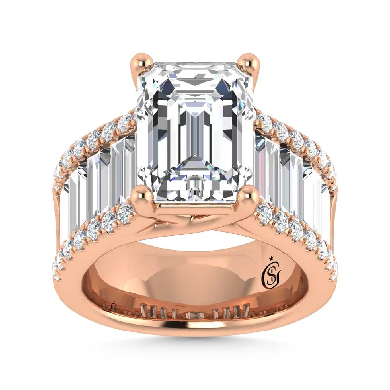 ladies engagement rings open-14K Rose Gold Lab Grown Diamond 7 1/2 Ct.Tw. Engagement Ring