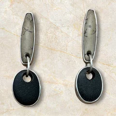 ladies earrings romantic-Jasper/ Basalt Earring