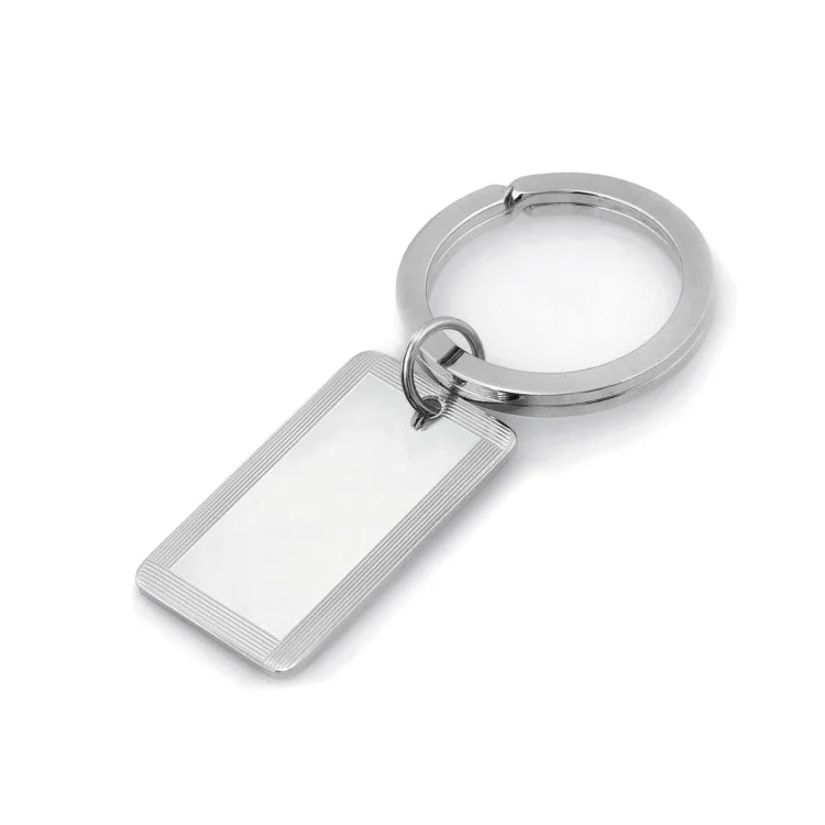 Ladies rings moon glow -Sterling Silver Key Ring, Engine-Turned