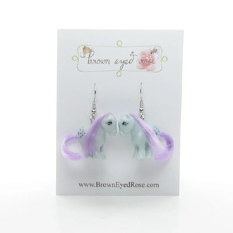 ladies earrings simple-Blue Belle Retro My Little Pony Earrings