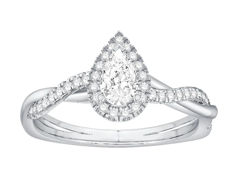 ladies engagement rings maintenance-14K White Gold Diamond Engagement Ring (.73ctw)