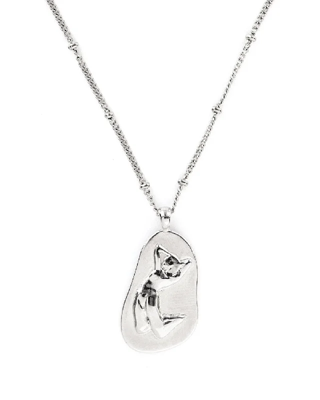 ladies necklaces initial-Flow Silver Necklace