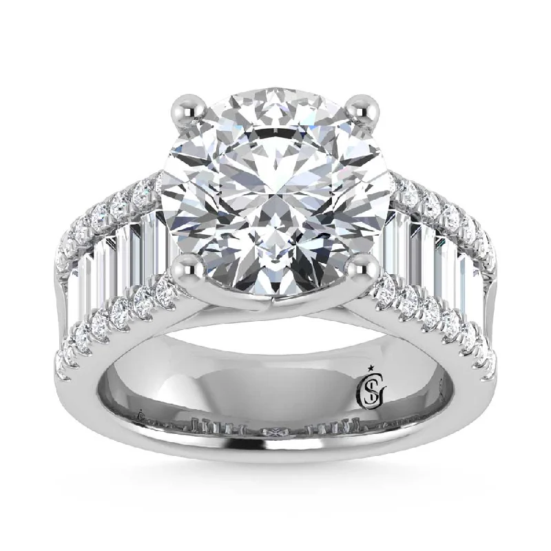 ladies engagement rings zales-14K White Gold Lab Grown Diamond 4 1/6 Ct.Tw. Engagement Ring