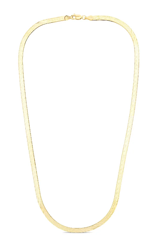 Ladies rings bold glow -14K Gold 4mm Imperial Herringbone Chain