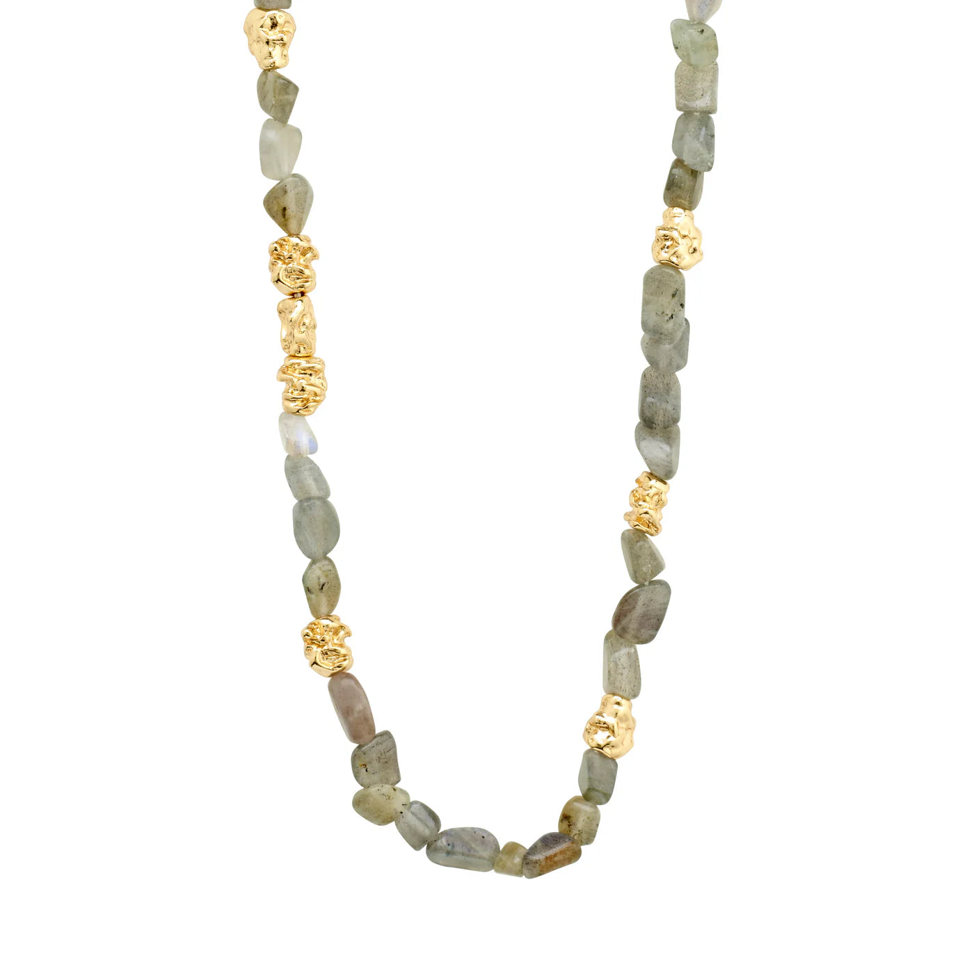 ladies necklaces detailed-Trust Gold Plated Labradorite Necklace