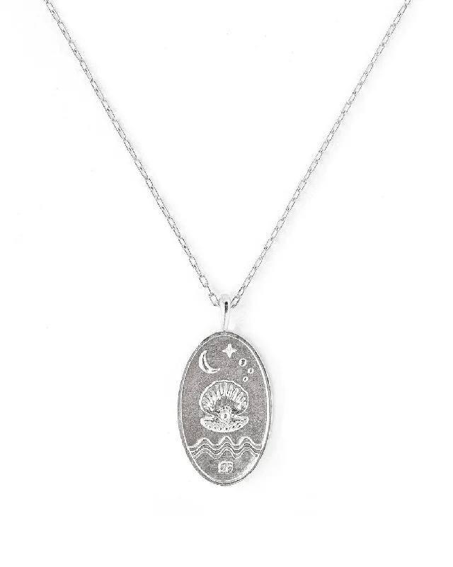 ladies necklaces platinum-Cancer Silver Zodiac Necklace