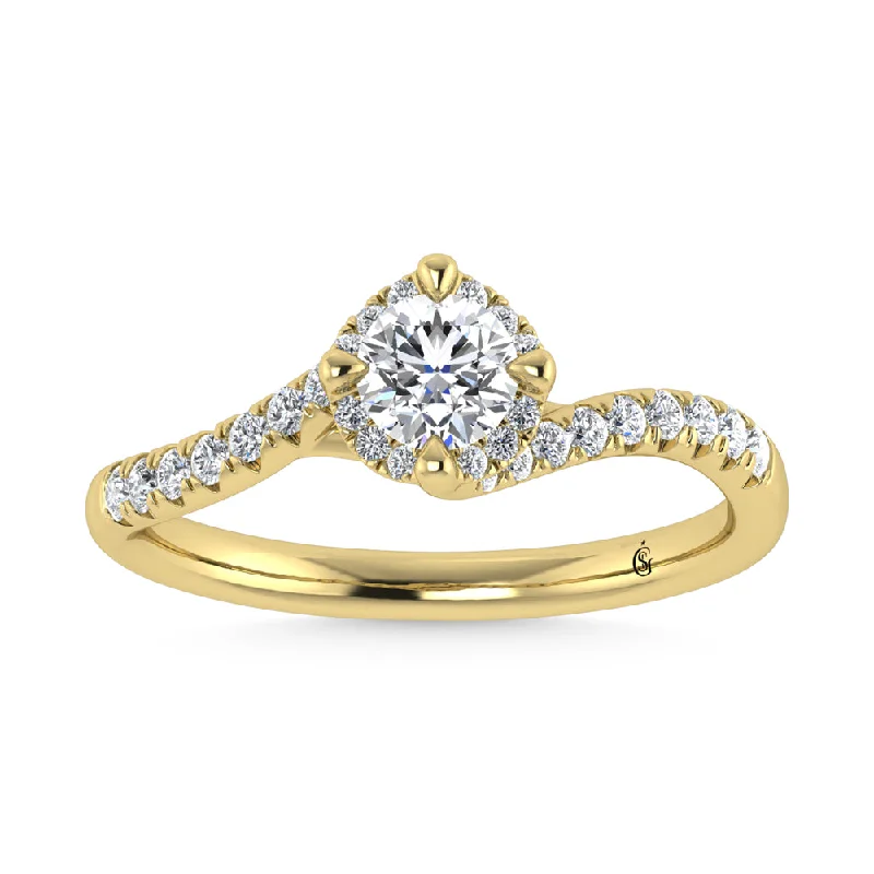 ladies engagement rings free shipping-10K Yellow Gold Labgrown Diamond 1/2 Ct.Tw. Engagement Ring