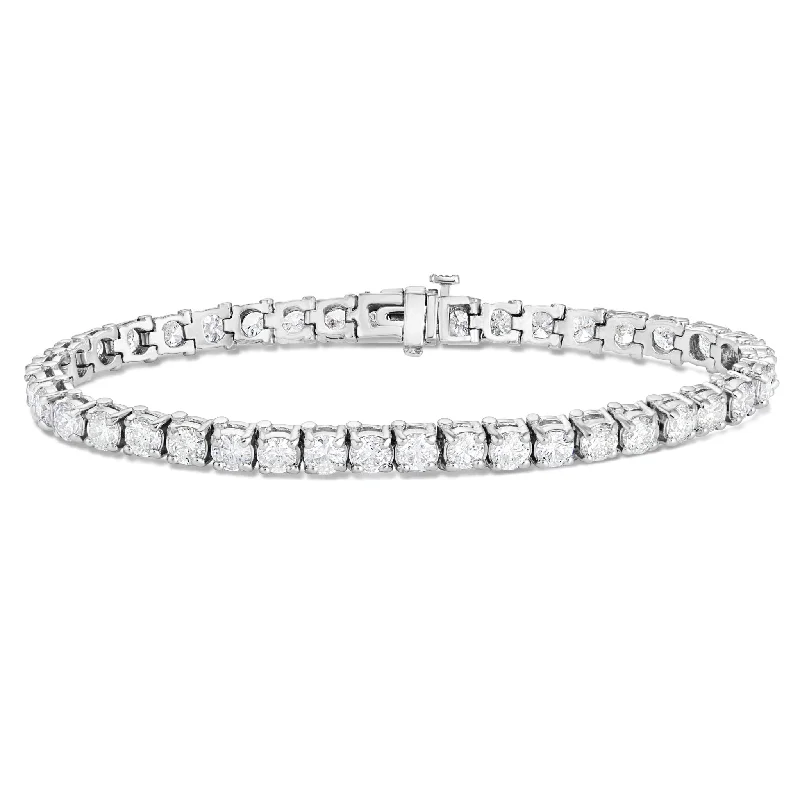 Ladies bracelets tale shine -14K White Gold 10ct 5mm Diamond Tennis Bracelet