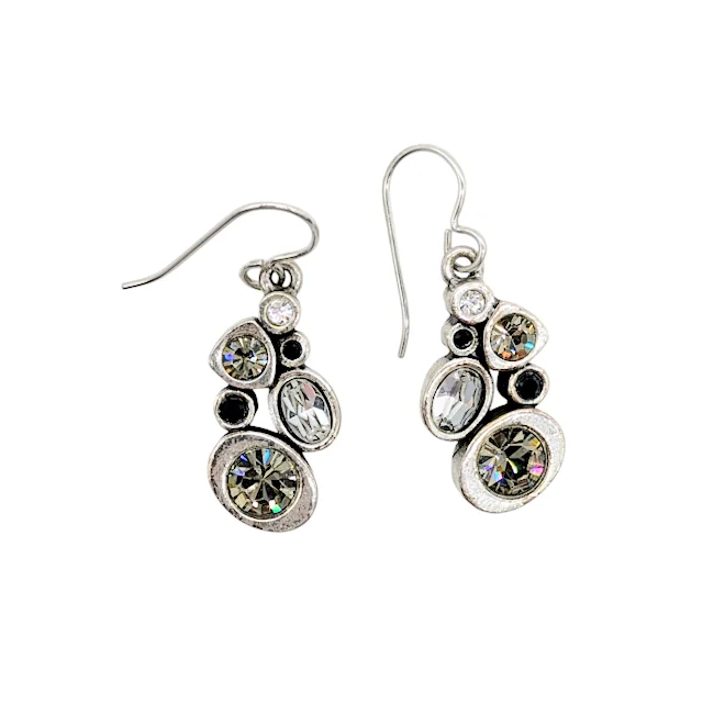 ladies earrings near me-Wild Honey Earrings by Patricia Locke - Black & White