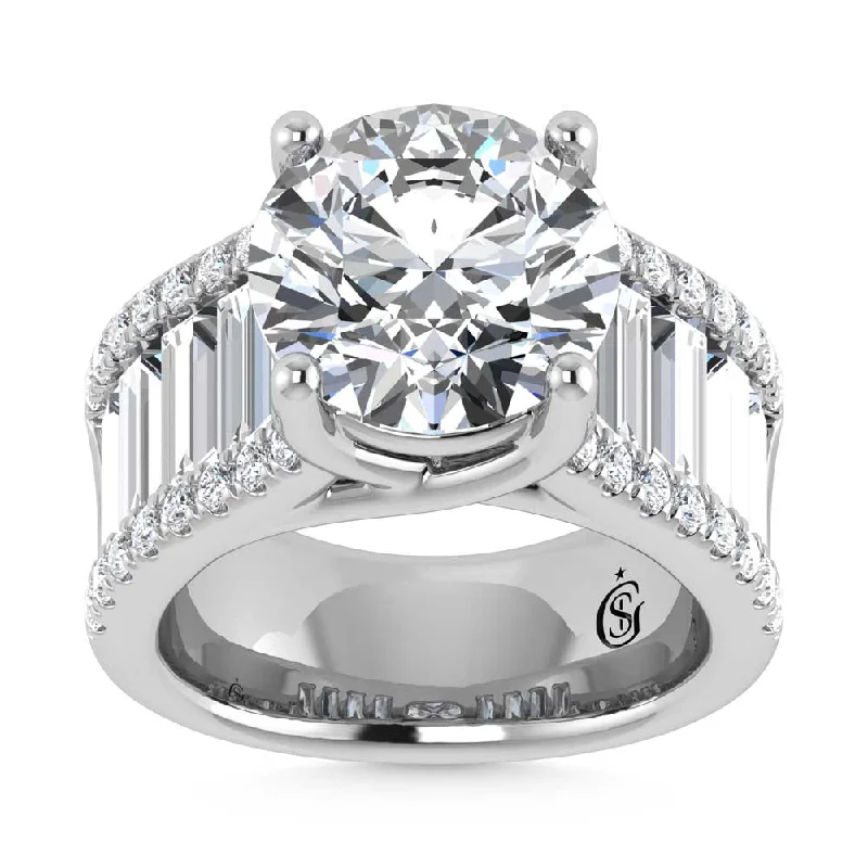 ladies engagement rings star-14K White Gold Lab Grown Diamond 7 1/2 Ct.Tw. Engagement Ring