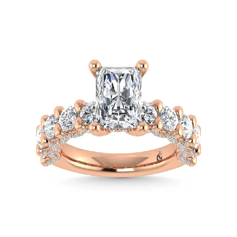 ladies engagement rings red-14K Rose Gold Lab Grown Diamond 5 3/8 Ct.Tw. Victoria Engagement Ring