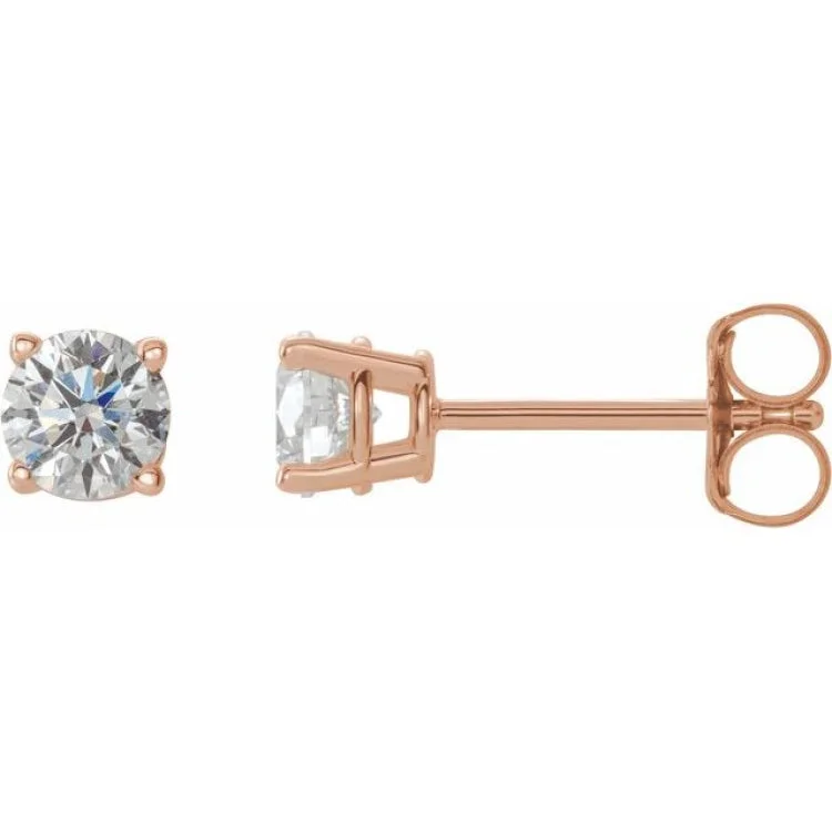 ladies earrings discount-14K Rose 1/2 CTW Natural Diamond Stud Earrings