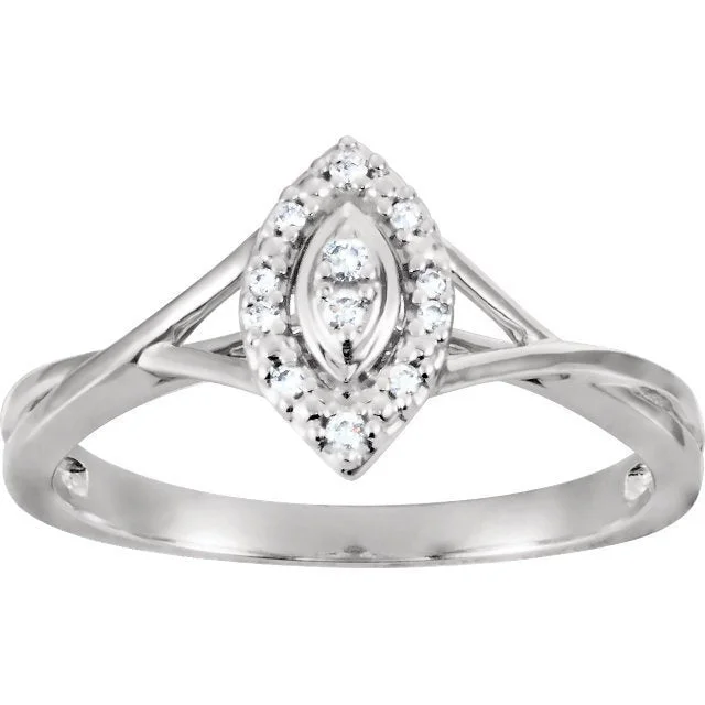 Ladies rings thai glow -10KT WHITE GOLD DIAMOND MARQUISE SHAPE HALO RING