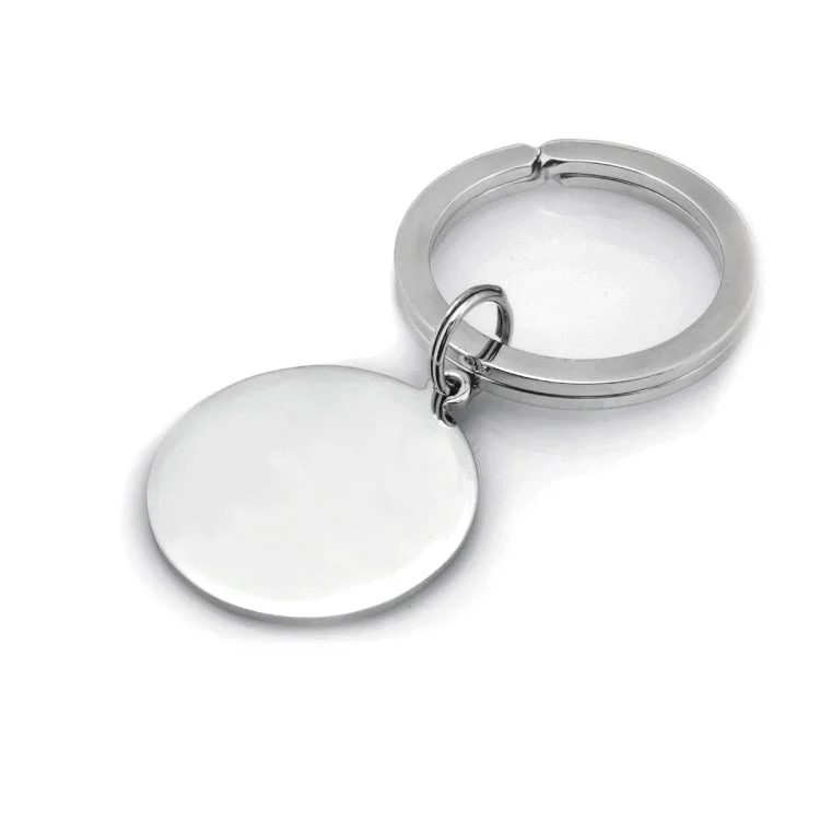 Ladies rings perfect shine -Sterling Silver Polished Round 1" Key Ring