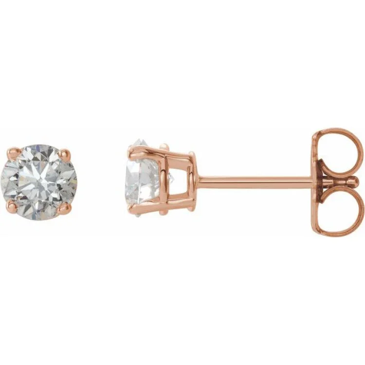 ladies earrings small-14K Rose 3/4 CTW Natural Diamond Stud Earrings