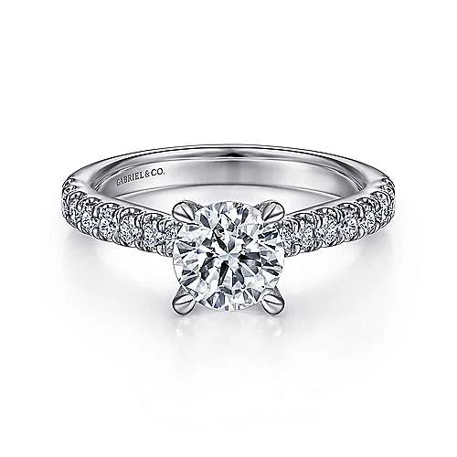 ladies engagement rings love-Sarita - 14K White Gold Round Diamond Engagement Ring