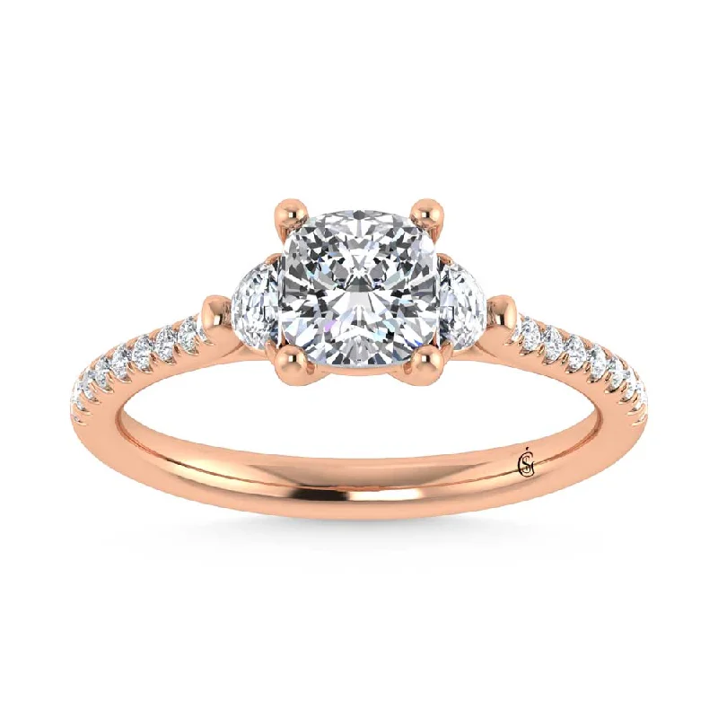 ladies engagement rings zodiac-14K Rose Gold Lab Grown Diamond 1 1/4 Ct.Tw. Engagement Ring