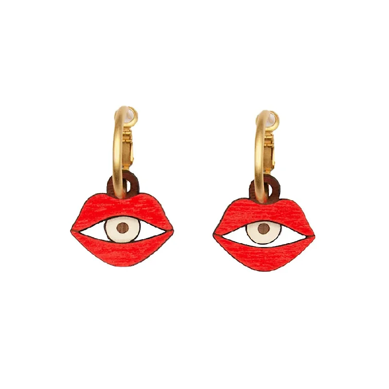 ladies earrings heirloom-Eye in a Mouth Earrings