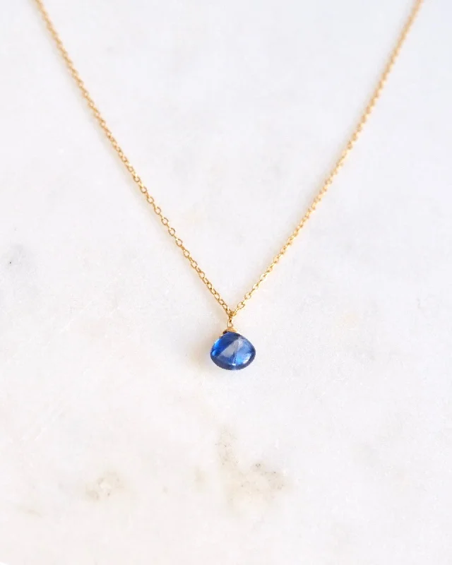 ladies necklaces evening-Kyanite drop necklace