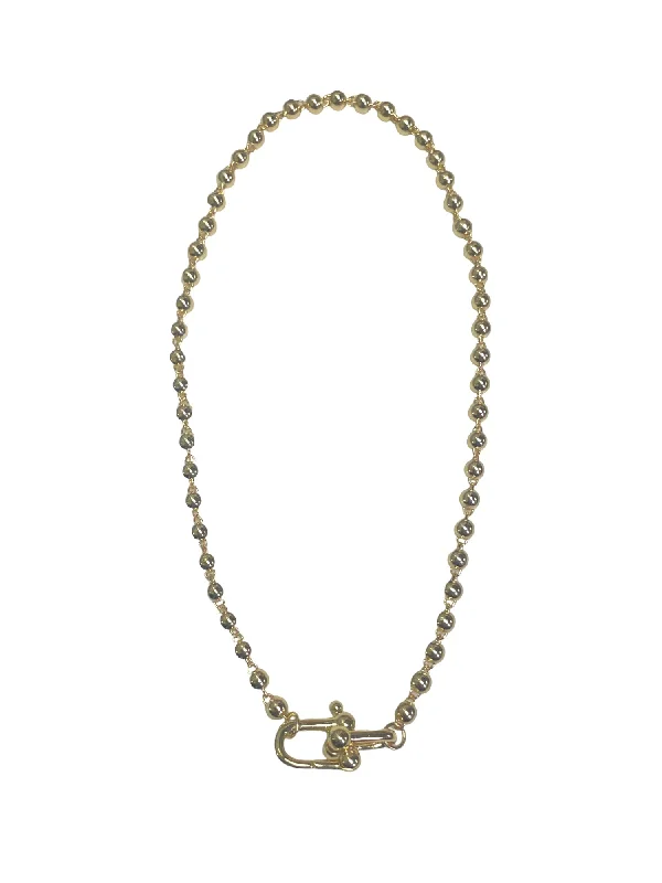 ladies necklaces bib-Ball Chain Necklace - Gold