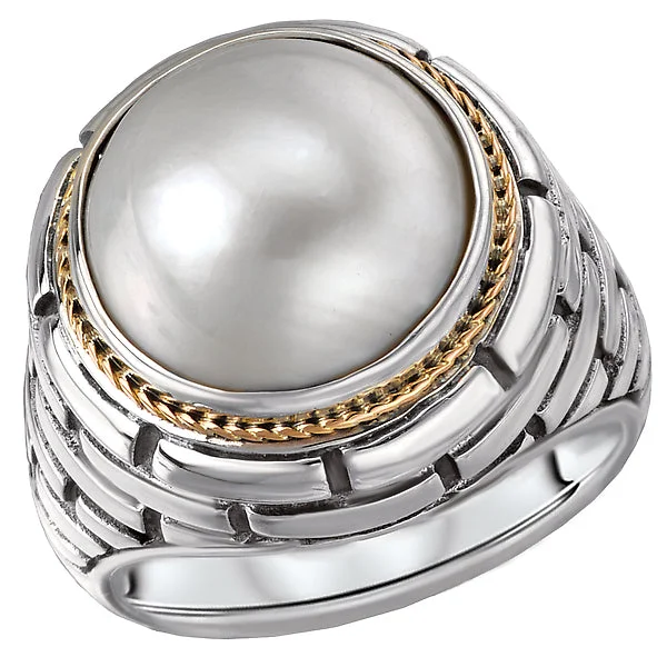 Ladies rings art deco shine -Ladies Fashion Pearl Ring