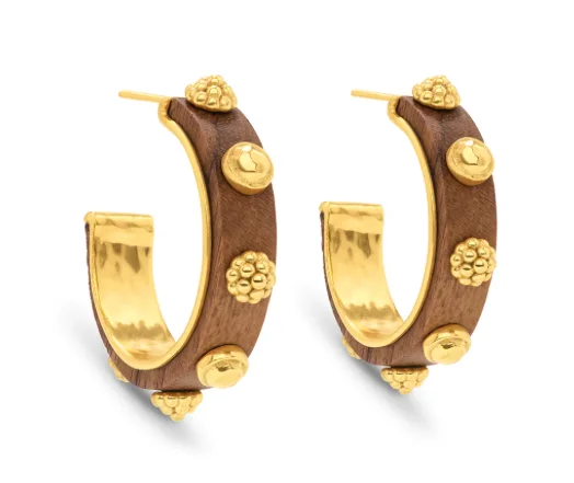 ladies earrings traditional-Earrings - Gaia Hoop Earrings